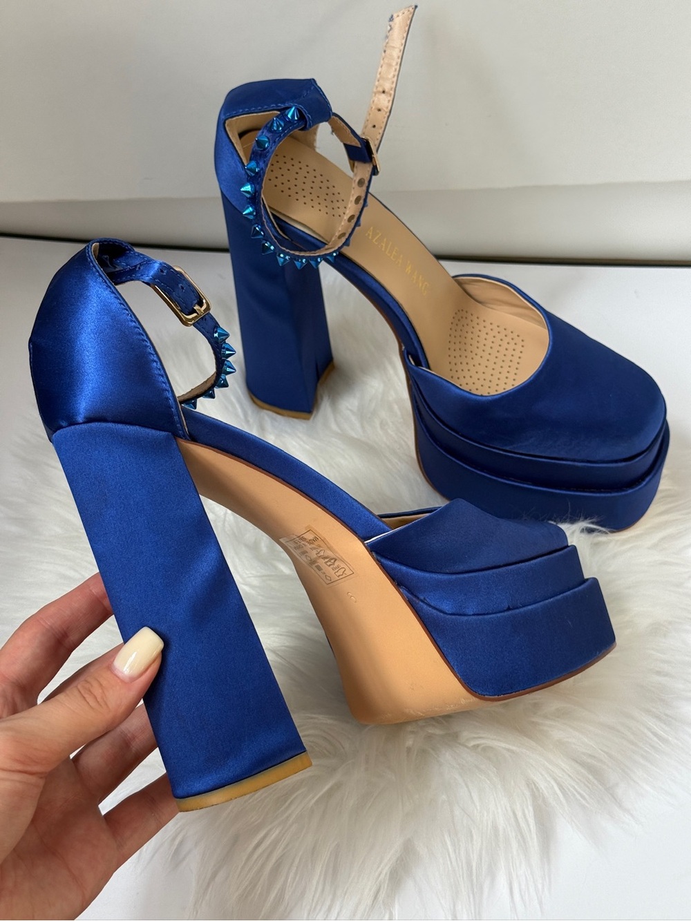 Azalea Wang Super Heels Platform In Blue Size Fits 8-9